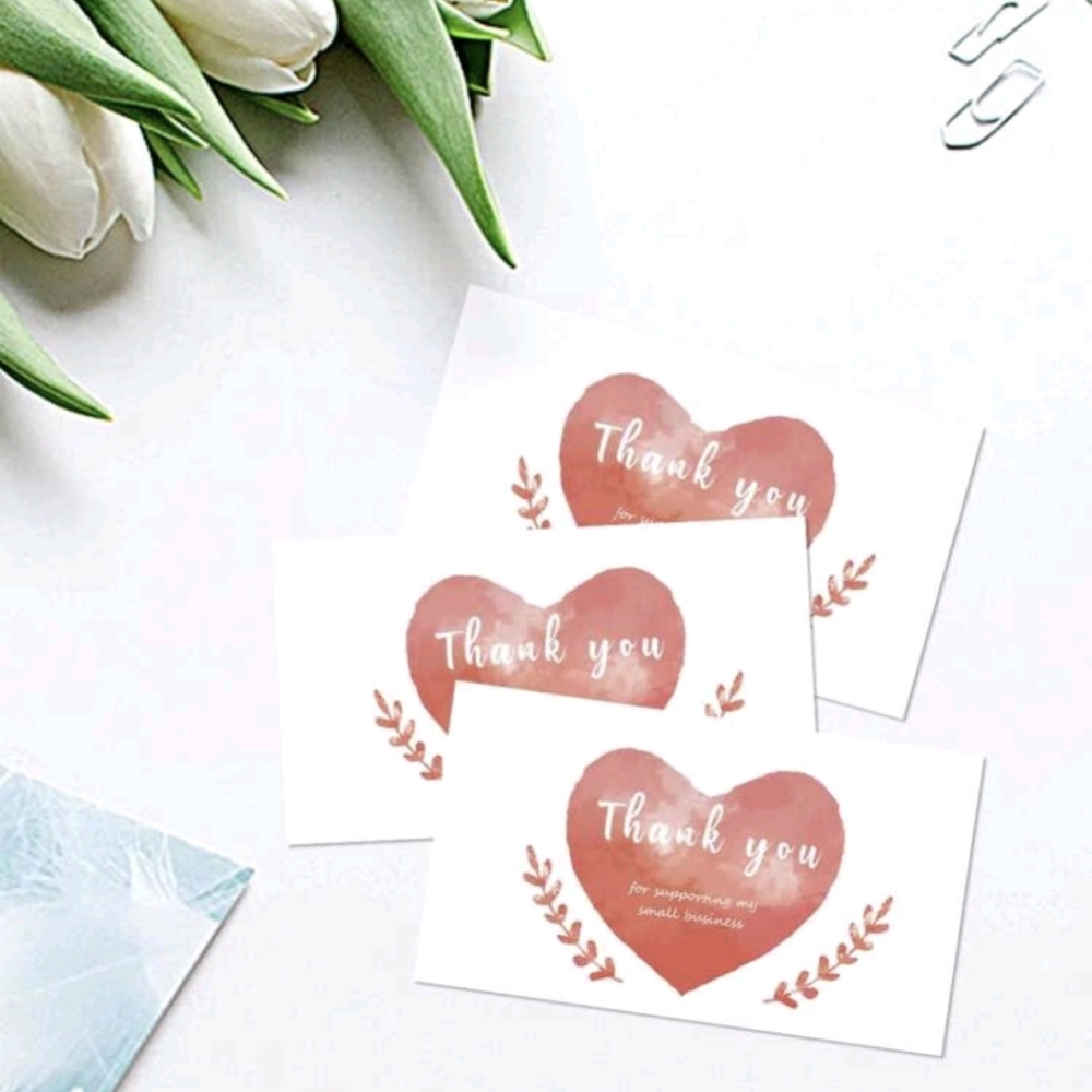 New 50 Count Heart Thank You Cards!